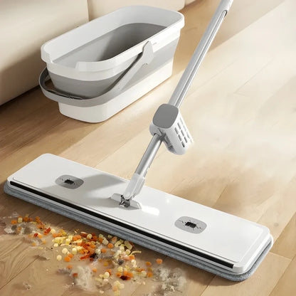 SwiftMop™ - Balai Serpillière Microfibre 360° Grand Format (42cm)